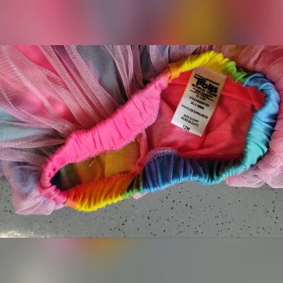 Dream Works Trolls World Tour colorful Rainbow tutu baby girl 12 M Balletcore - Picture 7 of 9